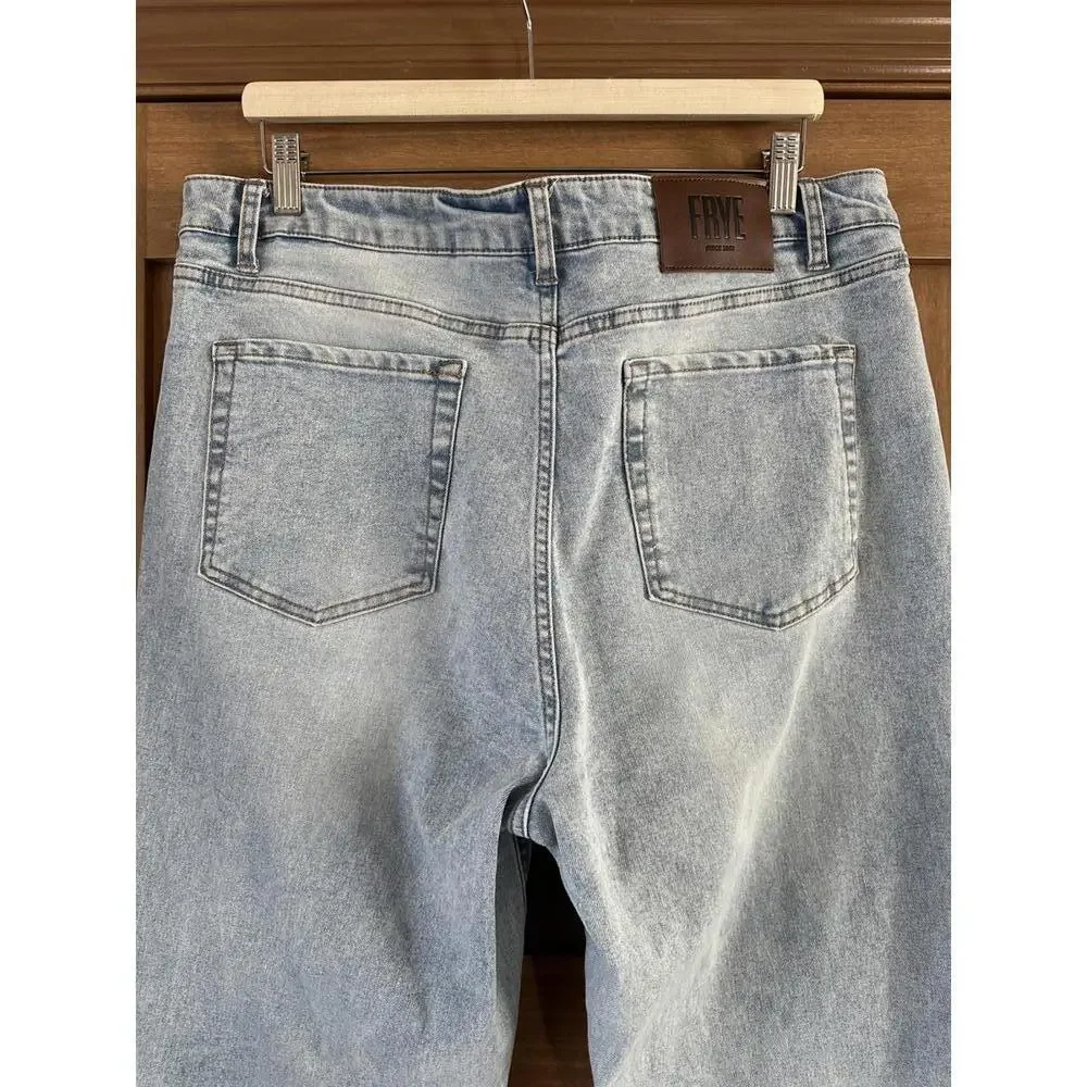 FRYE High Rise Straight Leg Light Wash Denim Jeans Women’s size 14/32 - Picture 5 of 15